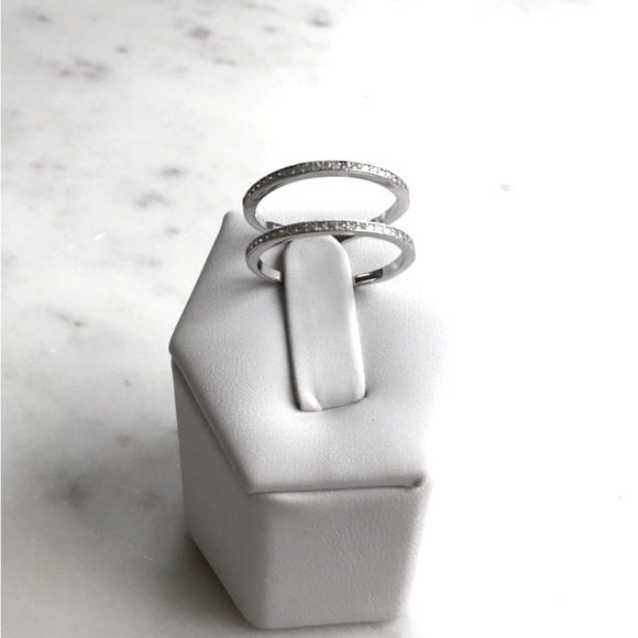 Sale $18! Sterling Silver. Double Band Cz Ring - Picture 3 of 16